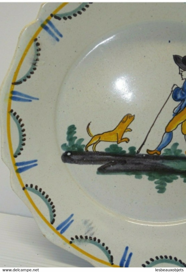 BELLE ASSIETTE XVIIIe BERGER Et SON CHIEN NEVERS BEL ETAT COLLECTION CERAMIQUE Déco Vitrine - Nevers (FRA)