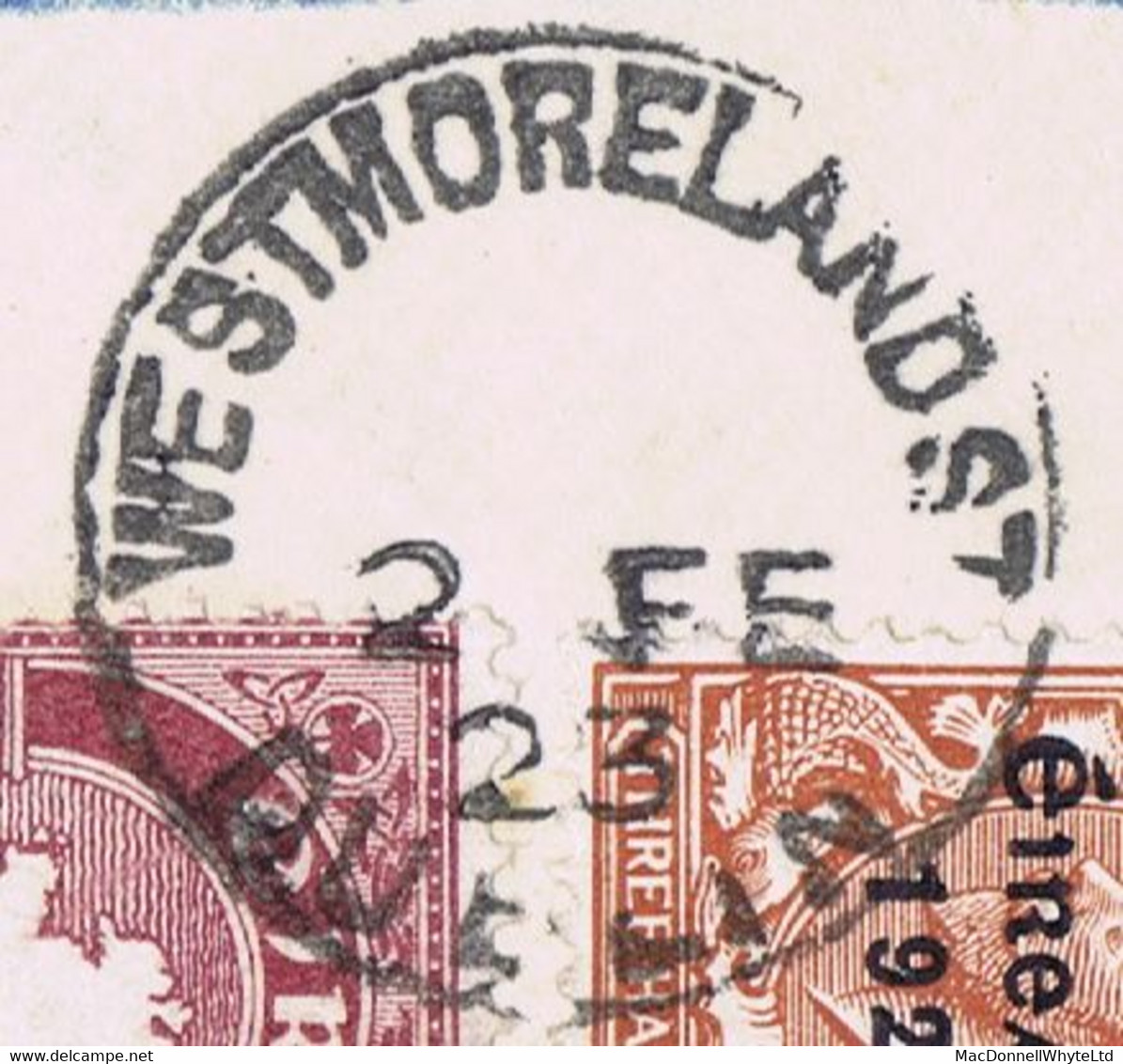 Ireland 1922 Thom Rialtas Ovpt In Black On 1½d Brown Error PENCF For PENCE Used On Registered Cover Dublin 2 FE 23 - Storia Postale