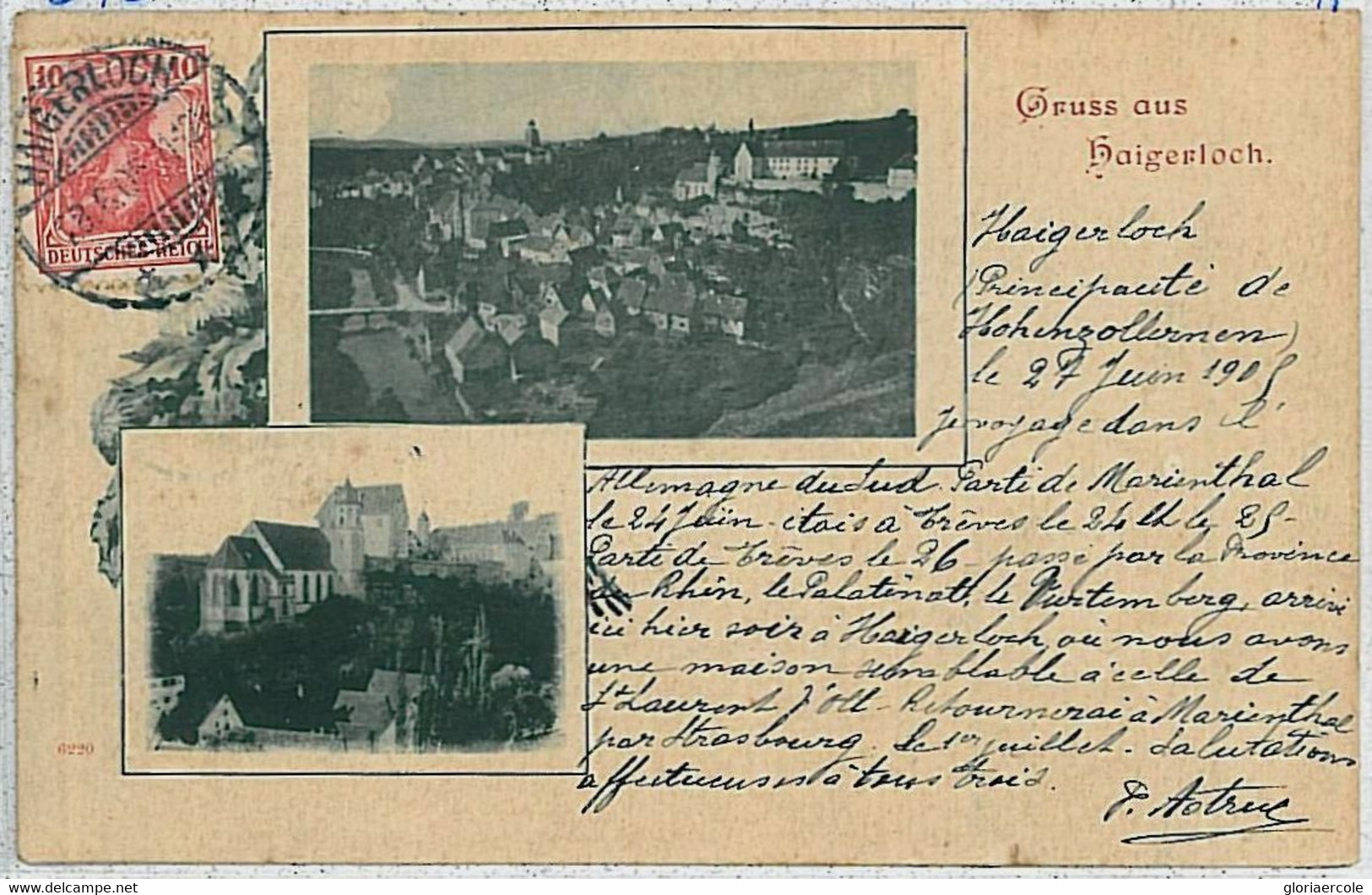 33650 - Ansichtskarten VINTAGE POSTCARD - Deutschland GERMANY - GRUSS AUS Haigerloch 1902 - Haigerloch