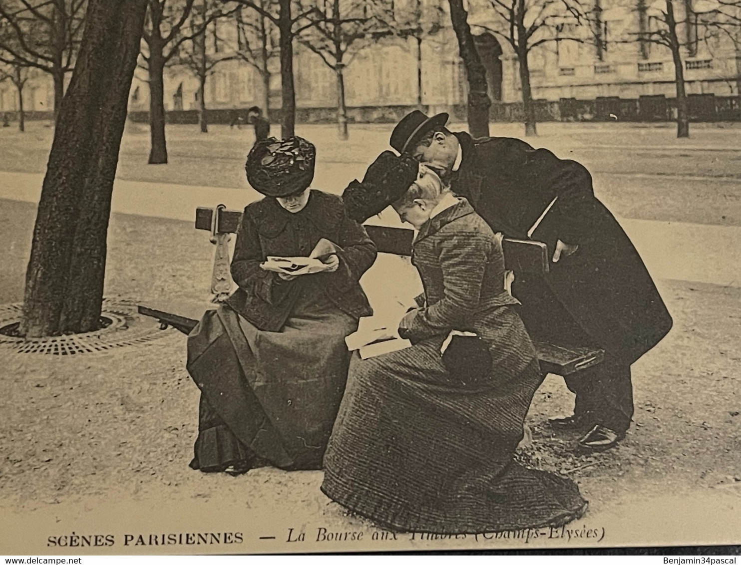 Cpa Scènes Parisiennes, La Bourse Aux Timbres ,Champs-Elysées  Edition Cecodi D’après 1900 Qualité - Champs-Elysées