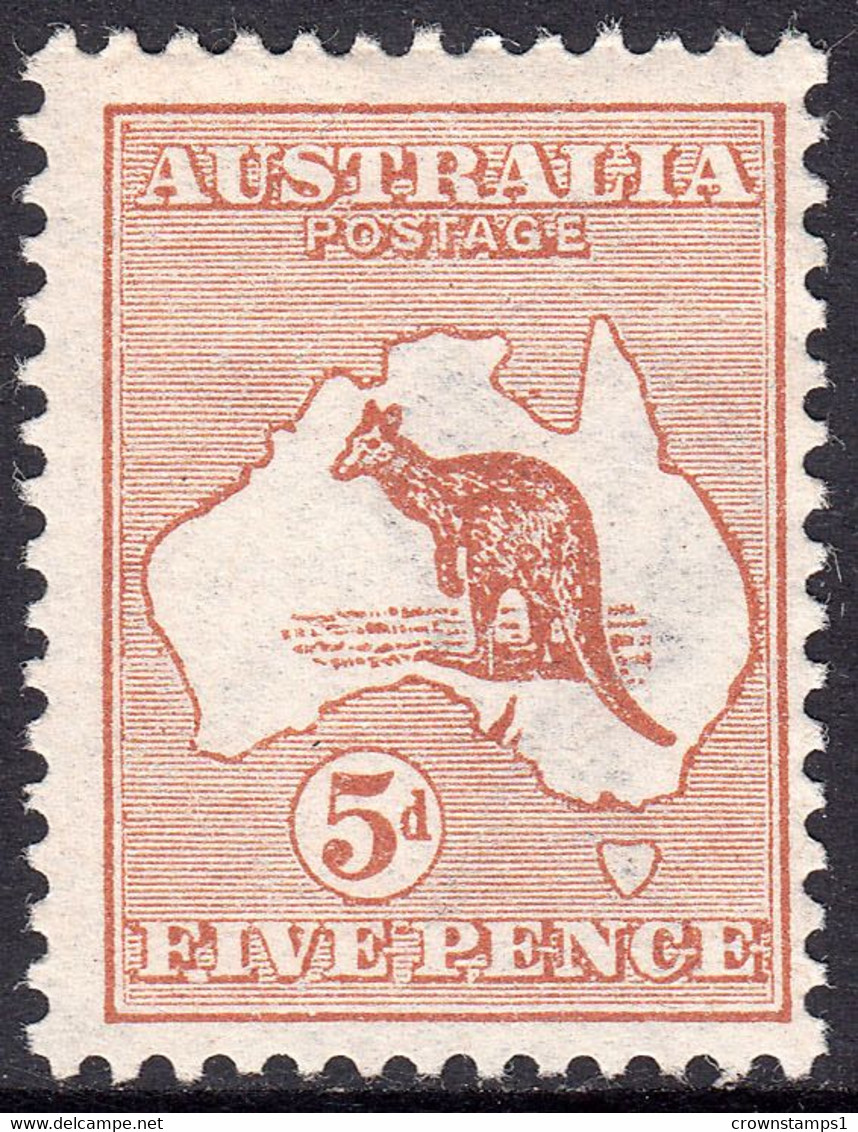 1913 AUSTRALIA KANGAROO 5d CHESTNUT (SG#8) MH VF - Neufs