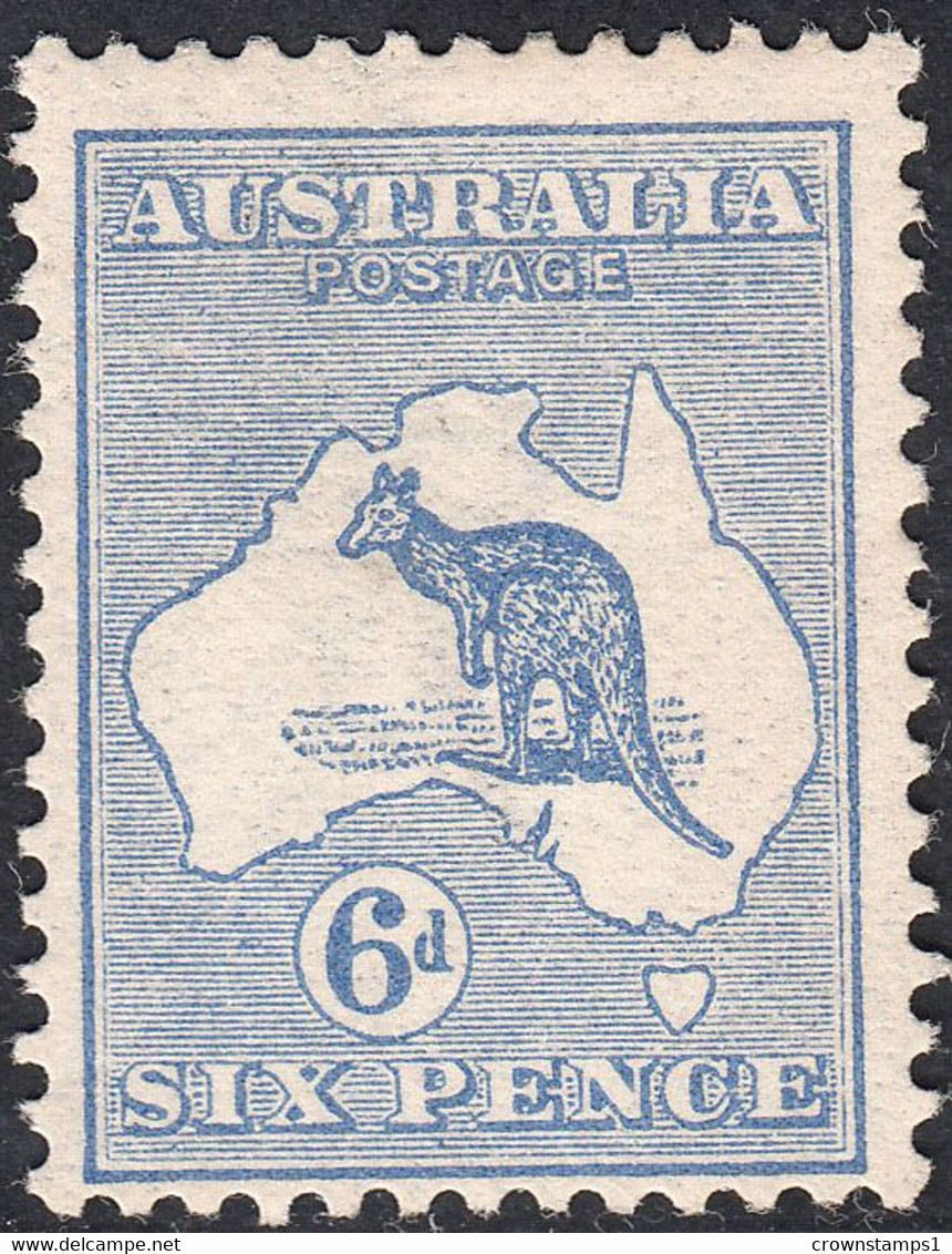 1913 AUSTRALIA KANGAROO 6d ULTRAMARINE (SG#9) MH VF - Nuevos