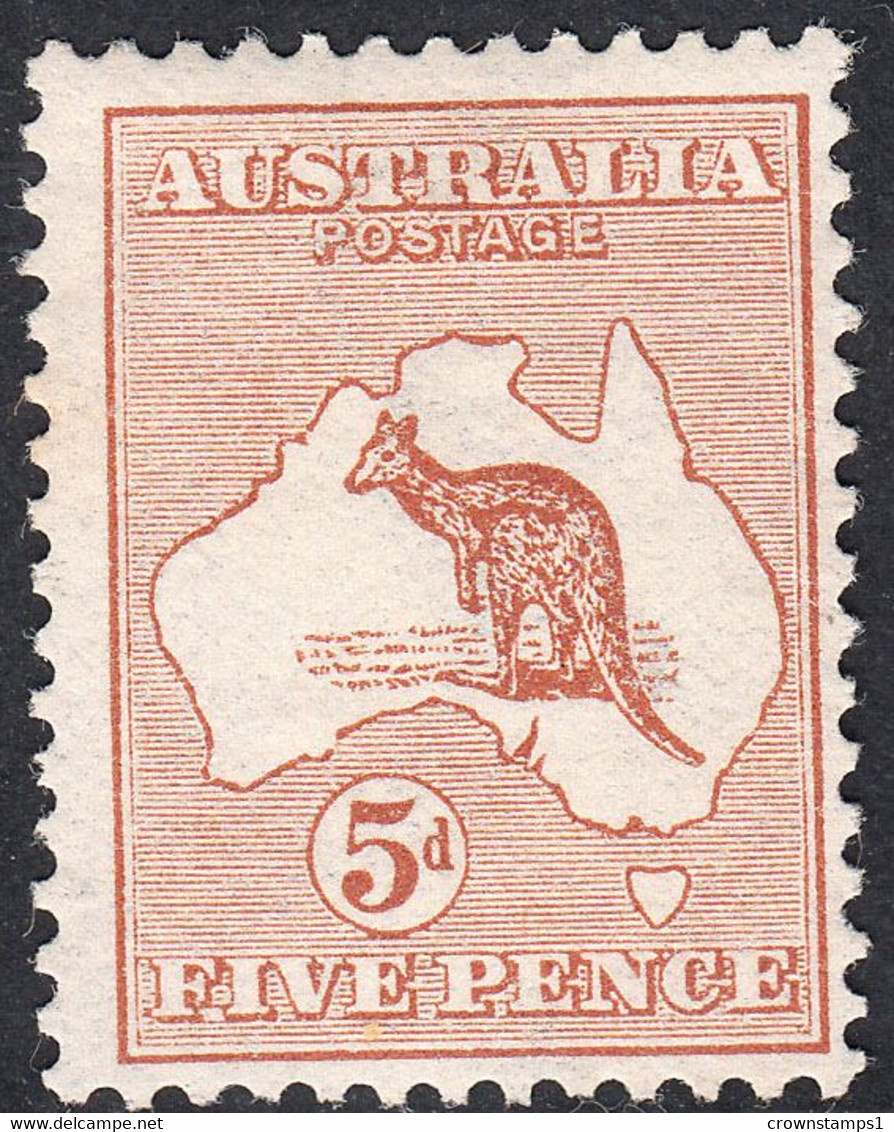 1913 AUSTRALIA KANGAROO 5d CHESTNUT (SG#8) MH - Ungebraucht