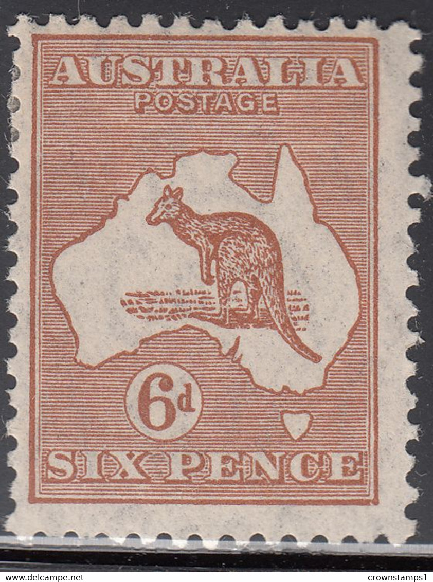 1932 AUSTRALIA  ""Roo""  6d  CHESTNUT (SG#132) MH  VF - Ungebraucht