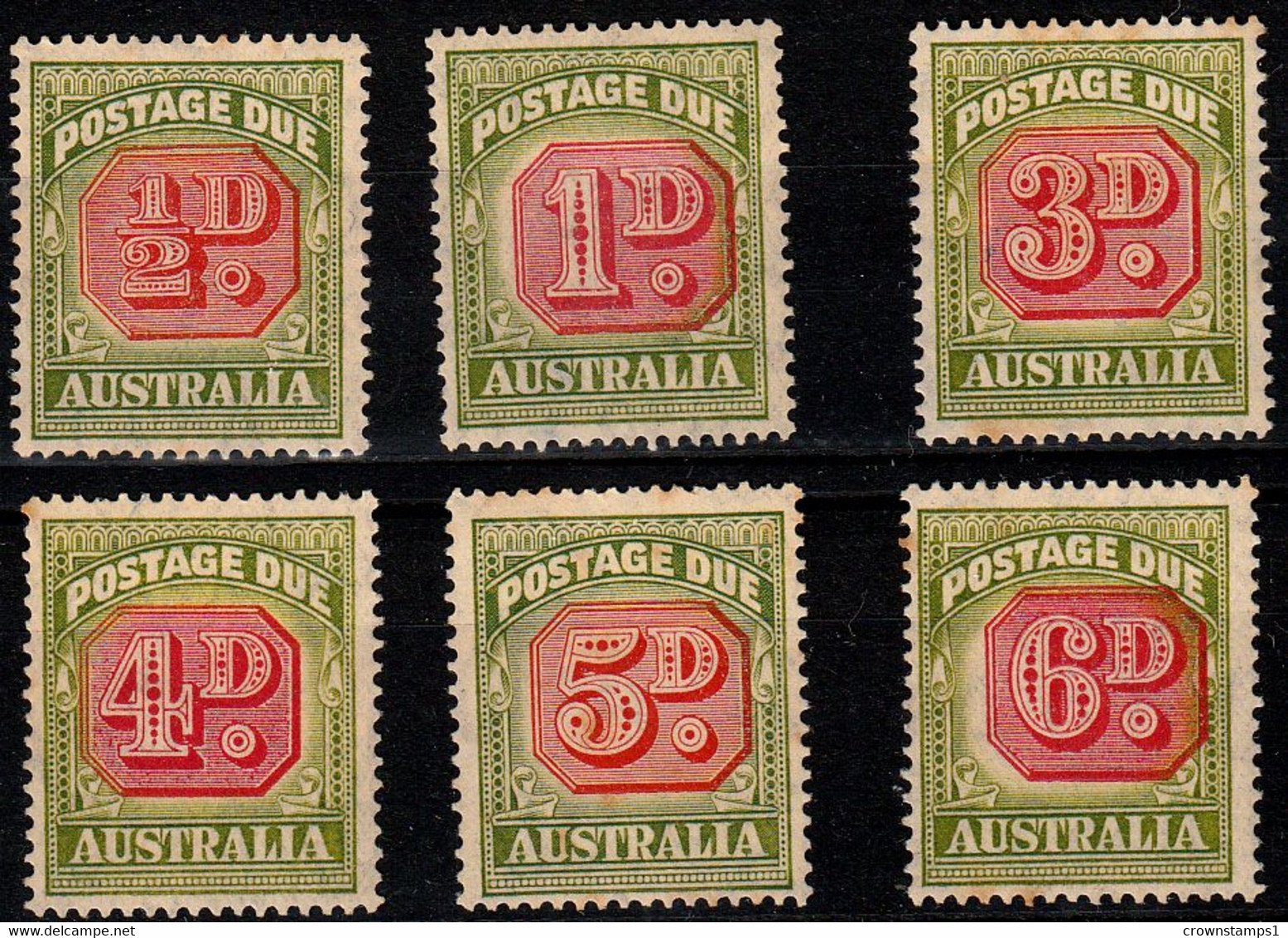 1946-57 AUSTRALIA POSTAGE DUE 6 VALUES MH - Portomarken