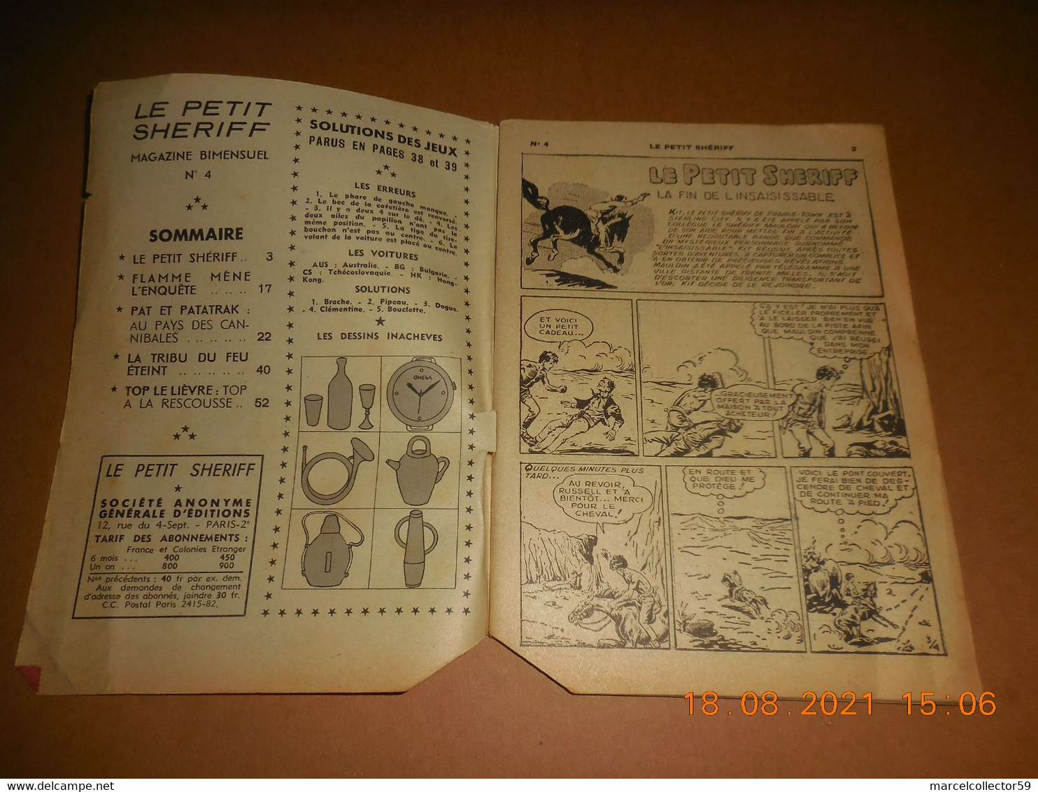 Le Petit Sheriff N°4 Année 1957 Be - Kleinformat