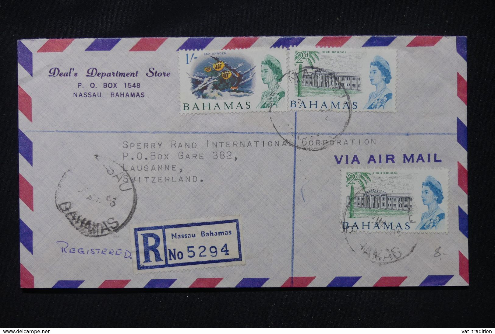 BAHAMAS - Enveloppe En Recommandé De Nassau Pour La Suisse  - L 105152 - 1963-1973 Autonomia Interna
