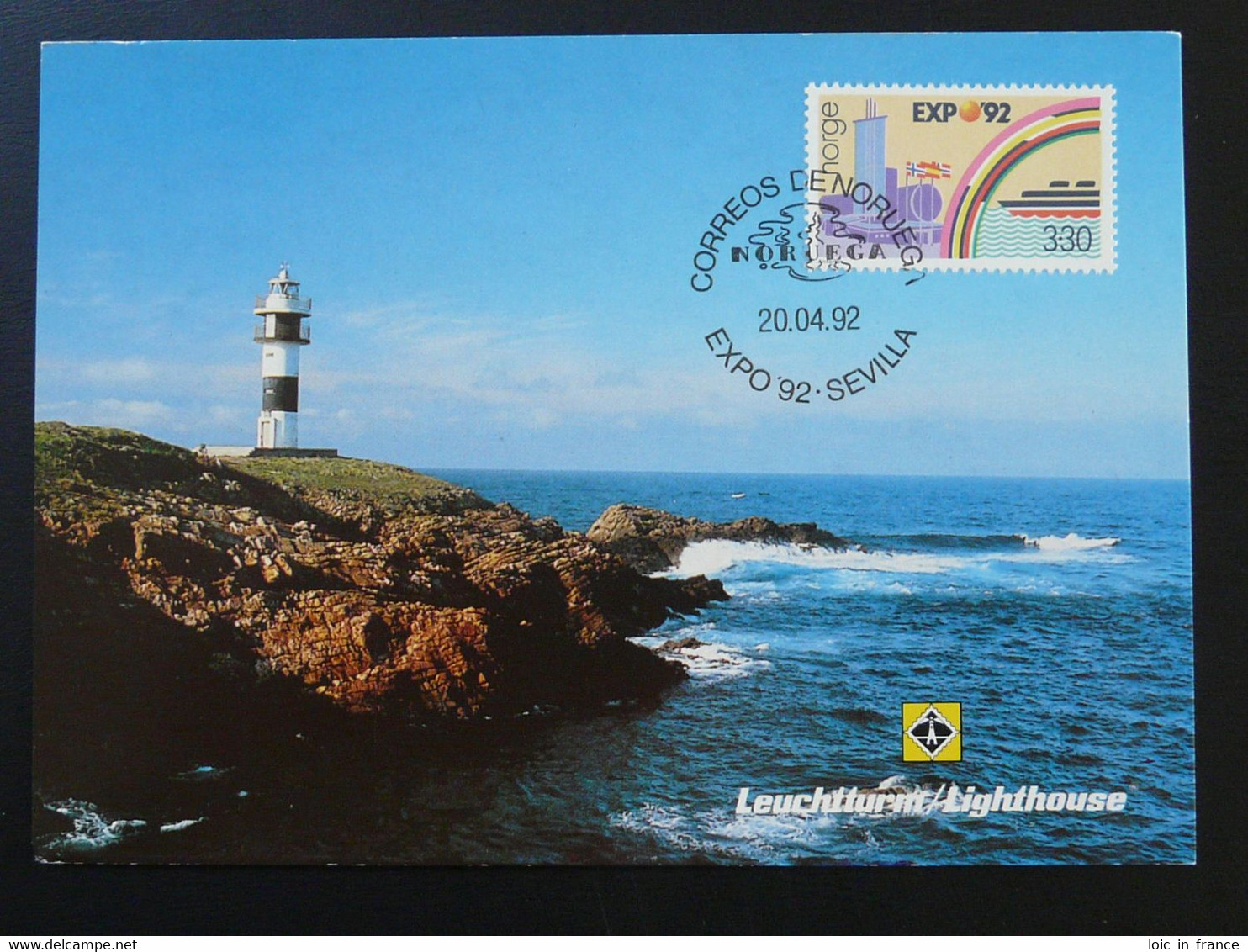 Carte Postcard Exposition Universelle Sevilla 1992 Phare Lighthouse Norvege Norway Ref 84676 - 1992 – Sevilla (Spanien)