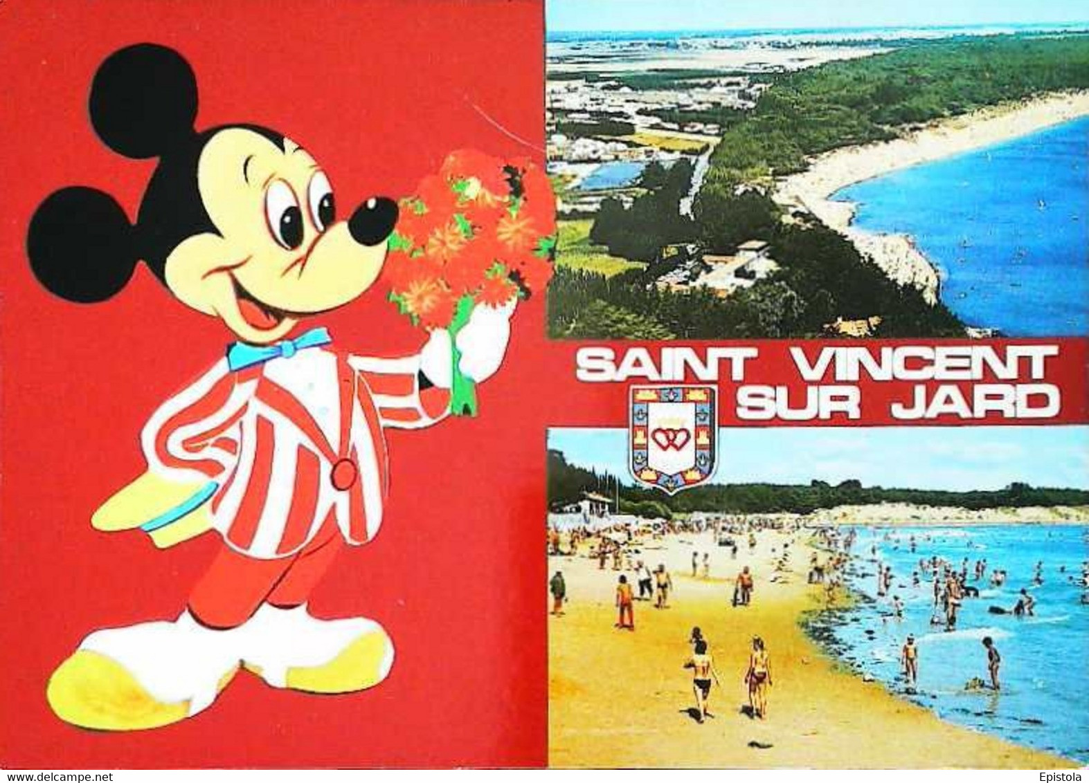 ►  CPSM   Saint Vincent  Sur Jard   Mickey 1980 - Autres & Non Classés