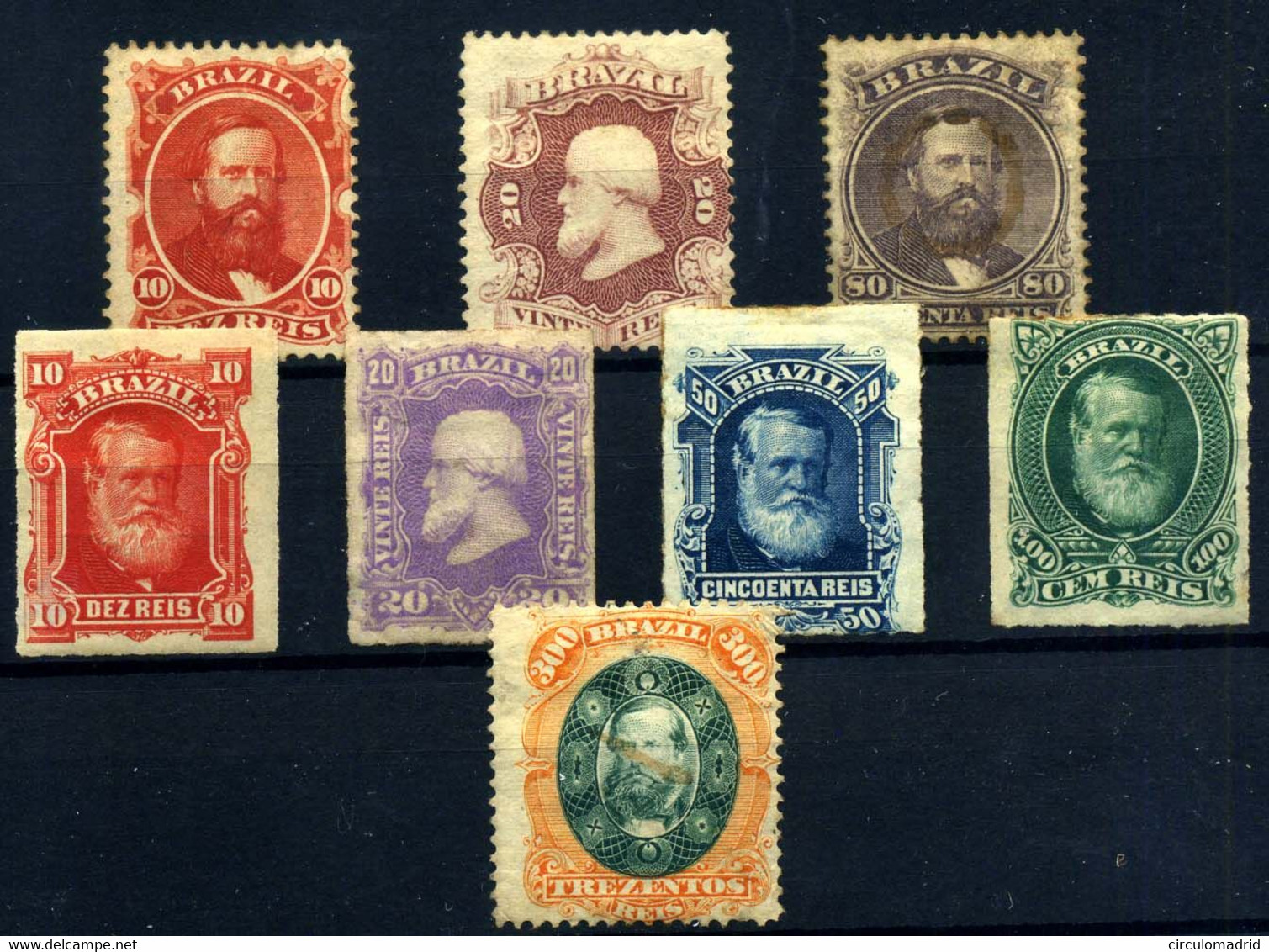 Brasil Nº 23/4, 26, 37/9, 41, 47. Año 1866/78 - Unused Stamps