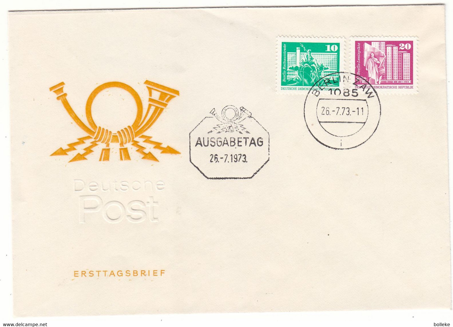 Allemagne - République Démocratique - Lettre De 1973 - Oblit Berlin - Lénine - Fontaines - - Briefe U. Dokumente