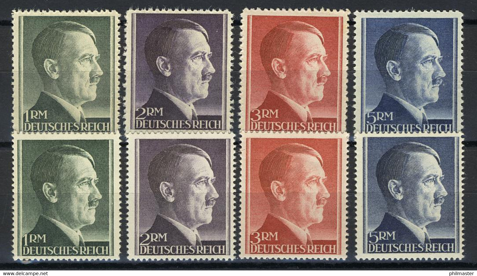 799-802 A/B Hitler Alle Markwerte WEIT Und ENG Gezähnt - ** Postfrisch / MNH - Sonstige & Ohne Zuordnung