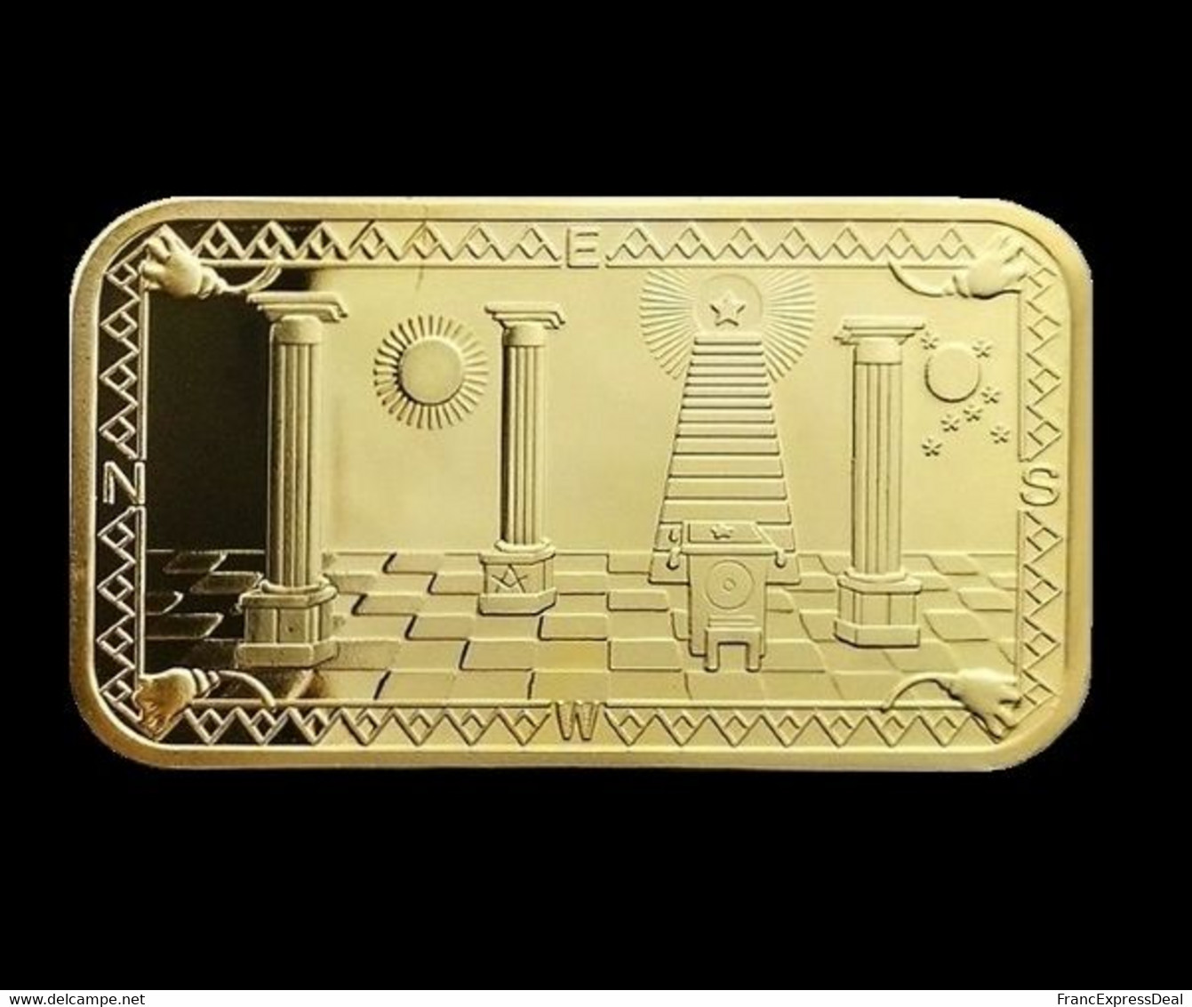 1 Lingot Plaqué OR ( GOLD Plated Bar ) - Franc-maçon Freemason Masonic - Other & Unclassified