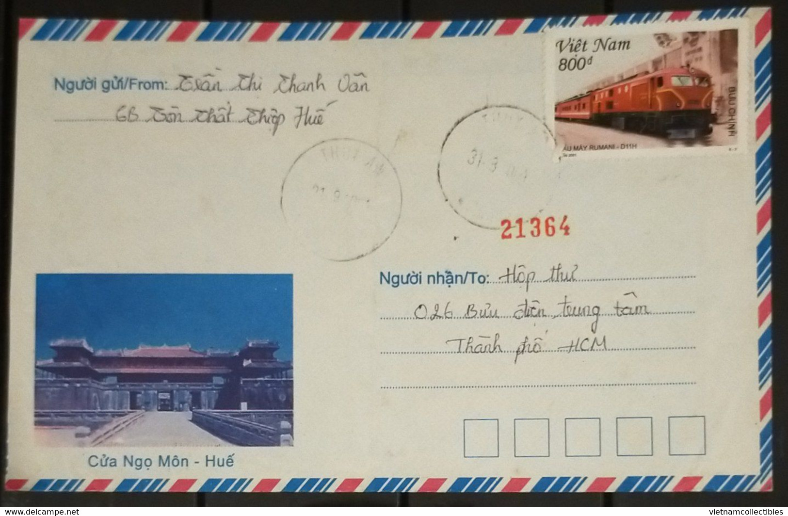 Vietnam Viet Nam Local Cover 2001 With Train Stamp - Viêt-Nam