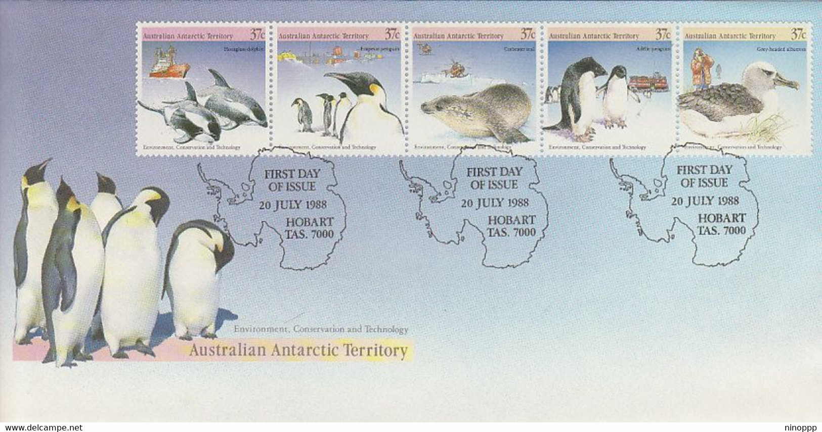 Australian Antarctic Territory 1988 Environment Strip 5 FDC - FDC