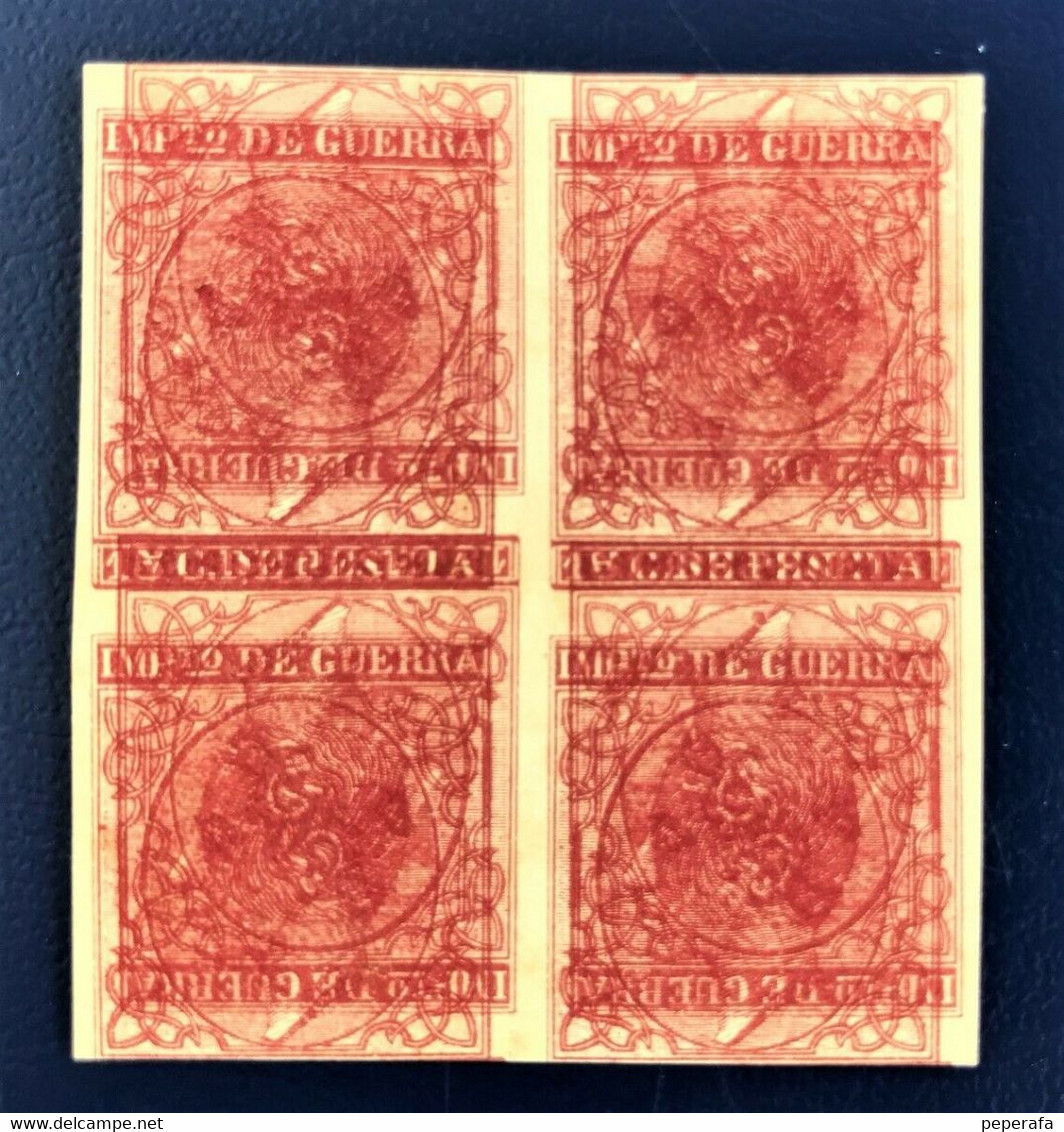 Spain 1876 Maculatura, Print Waste, PROOF Block 4, Test (lot 6) - Sonstige & Ohne Zuordnung