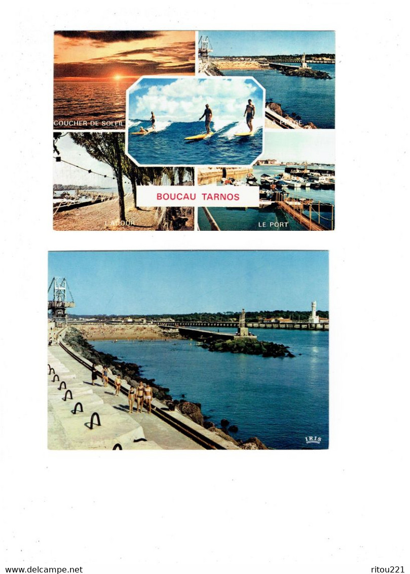 Lot 2 Cpm - 64 - BOUCAU-TARNOS - Sémaphore DIGUE Anglet - Sport Planche - CAP 35 // CAP THEOJAC 2 - Boucau