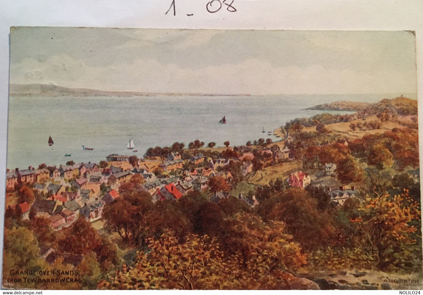 Cpa, Aquarelle Illustration Signée D'Alfred Robert QUINTON, Grange Over Sands, From Yewbarrow Crag (Lancashire) UK - Quinton, AR