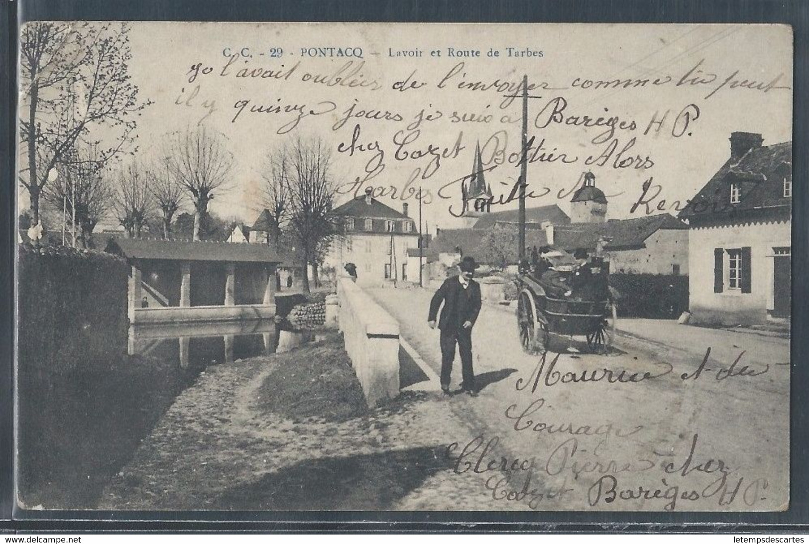 CPA 64 - Pontacq, Lavoir Et Route De Tarbes - Pontacq