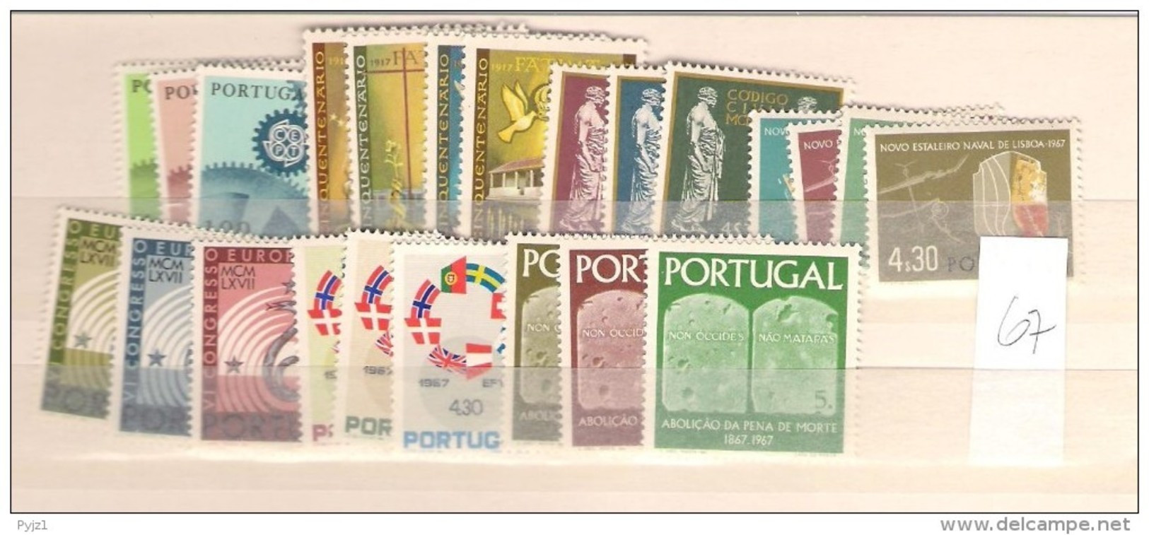1967 MNH Portugal, Year Complete, Postfris - Años Completos