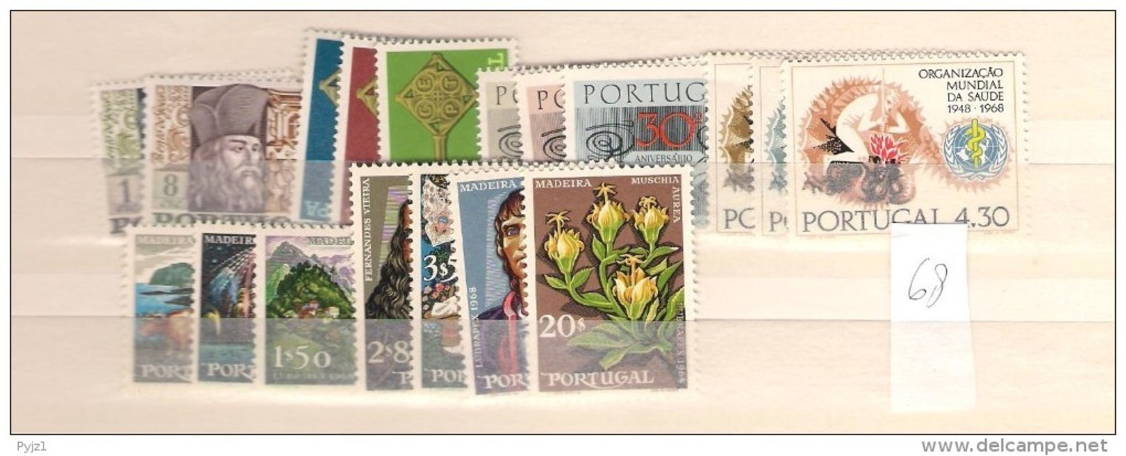 1968 MNH Portugal, Year Complete According To Michel, Postfris - Annate Complete