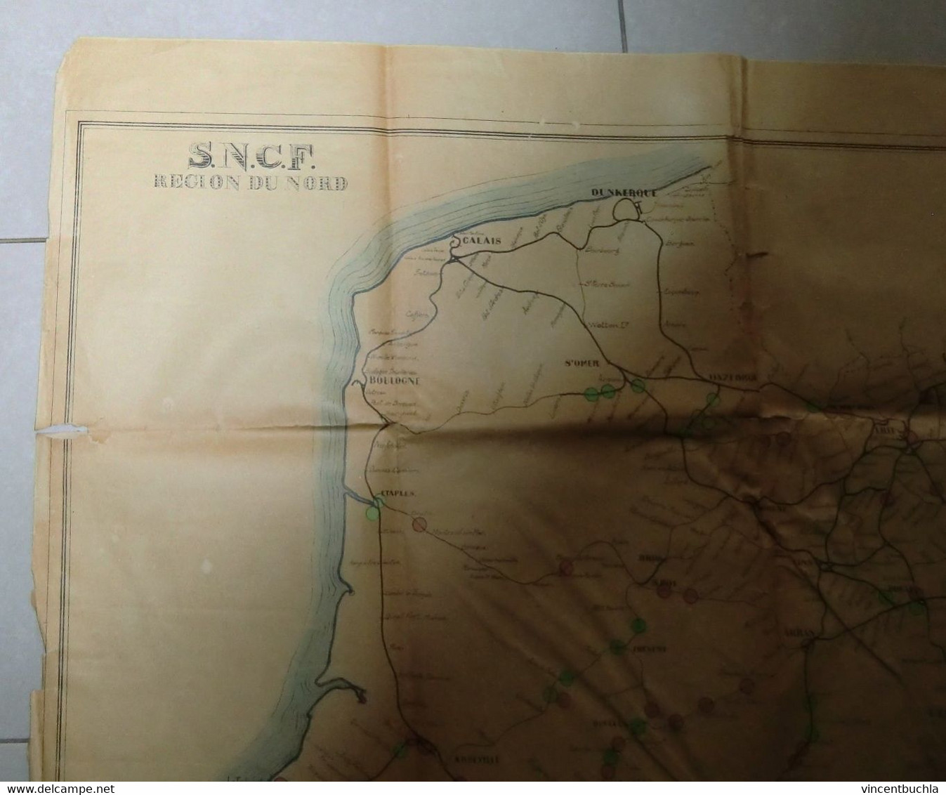 Rare Carte SNCF Nord Coupure Voies Juillet 1944 Resistance Bombardement Document Historique - Europe