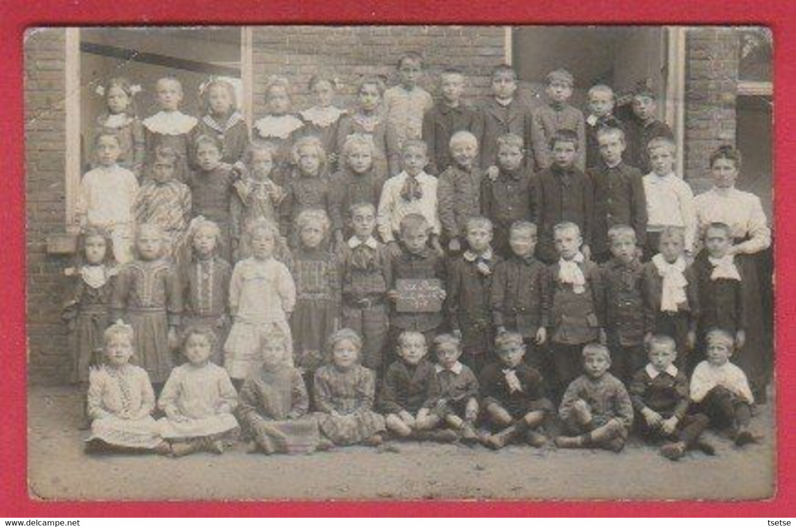 Petit Dour - Groupe Scolaire / Ecole Mixte 1912 ... Carte Photo ( Voir Verso ) - Dour