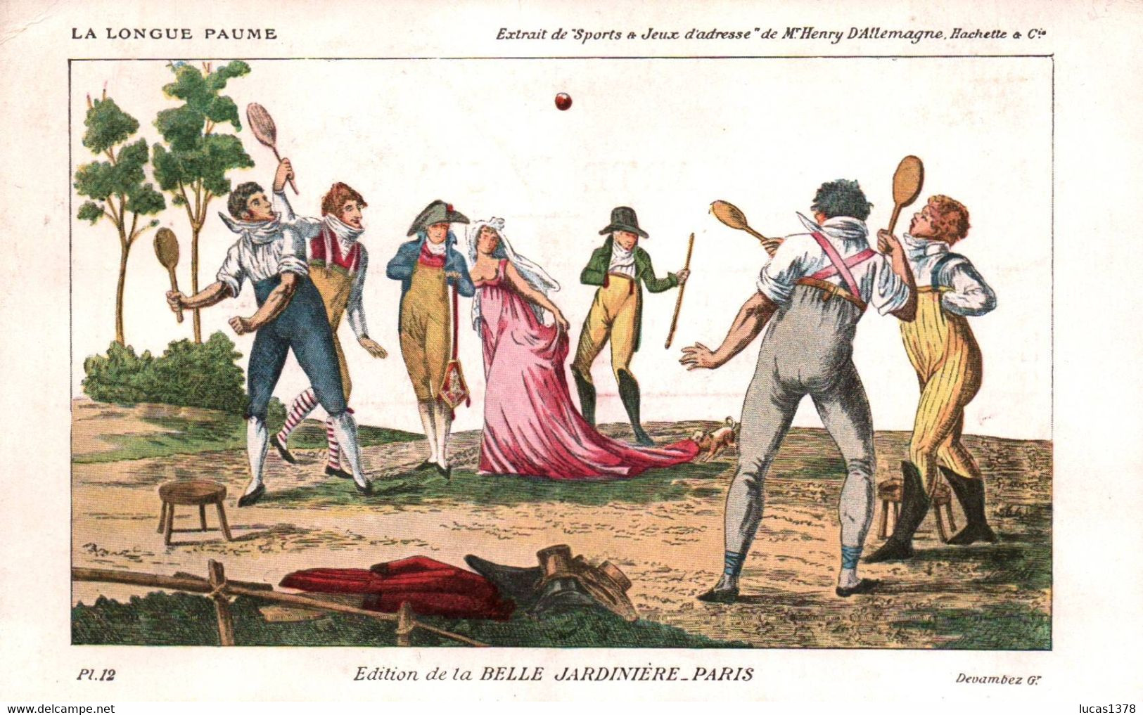 CARTE PUBLICITAIRE BELLE JARDINIERE / SERIE SPORTS ET JEUX D ADRESSE / LA LONGUE PAUME - Sonstige & Ohne Zuordnung