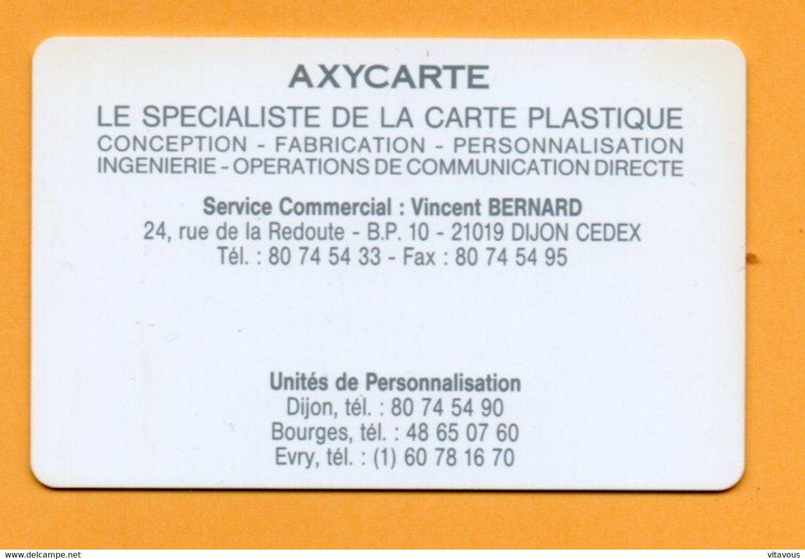 Pub Carte De Visite France - Fabricant De Carte Plastique Card  Karte (D 725) - Autres & Non Classés