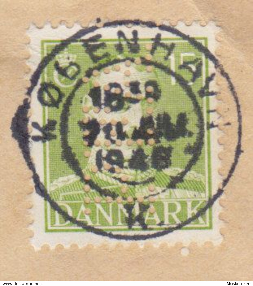 Perfin Perforé Lochung (P16) 'PFA' Pensionsforsikringsanstalten KØBENHAVN 194? Cover GENTOFTE Kommune CHARLOTTENLUND - Errors, Freaks & Oddities (EFO)