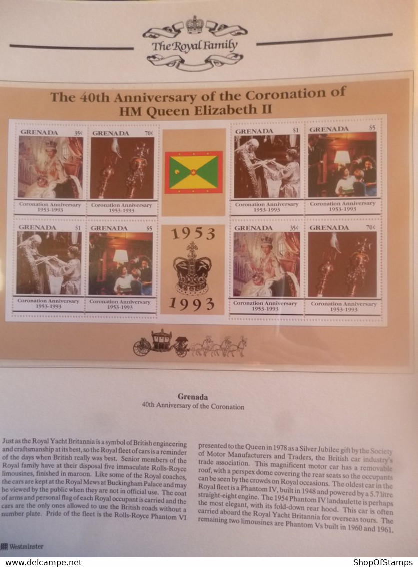 GRENADA 40TH ANNIVERSARY CORONATION MINT  IN GUTTER PAIRS - Grenada (1974-...)