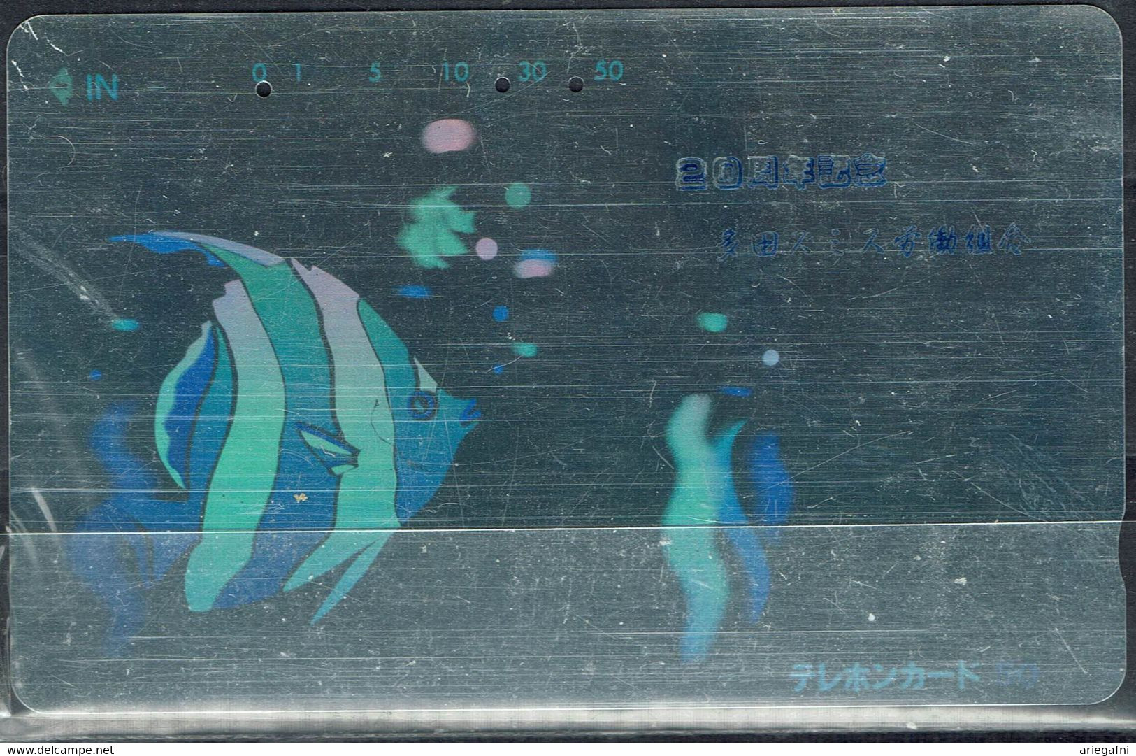 JAPAN 1992 PHONECARDS FISHES SILVER USED VF!! - Peces