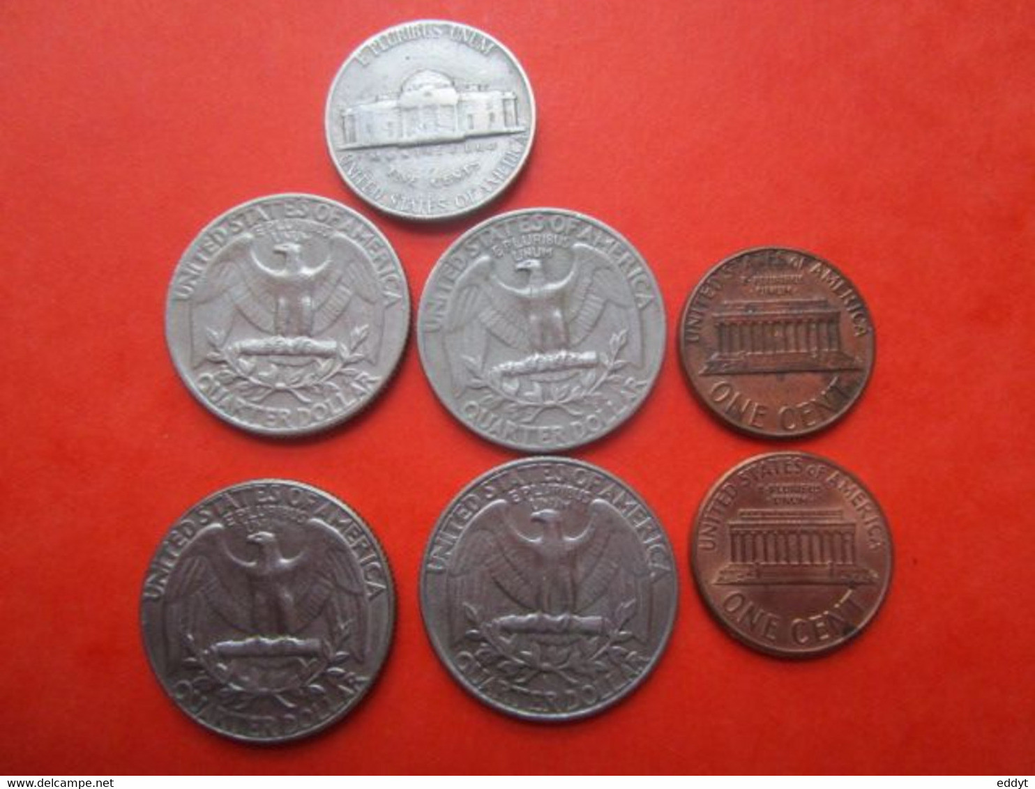 7 Pièces - Monnaie USA - UNITEDSTATES OF AMERICA - Quarter Dollar - LIBERTY - 1965/72/74/87 - BE - Andere - Amerika