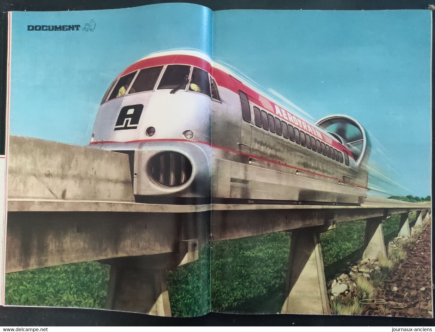 1971 Journal TINTIN N° 23  - Supplément BELGE  - L'AEROTRAIN I 80 - LA BELGIQUE ET LES RAILS - Tintin