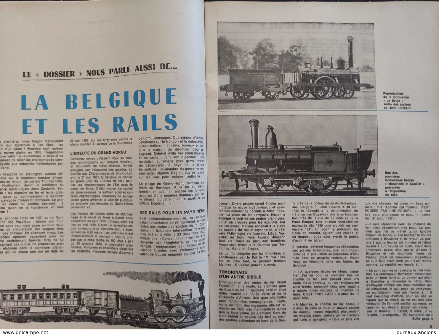 1971 Journal TINTIN N° 23  - Supplément BELGE  - L'AEROTRAIN I 80 - LA BELGIQUE ET LES RAILS - Tintin