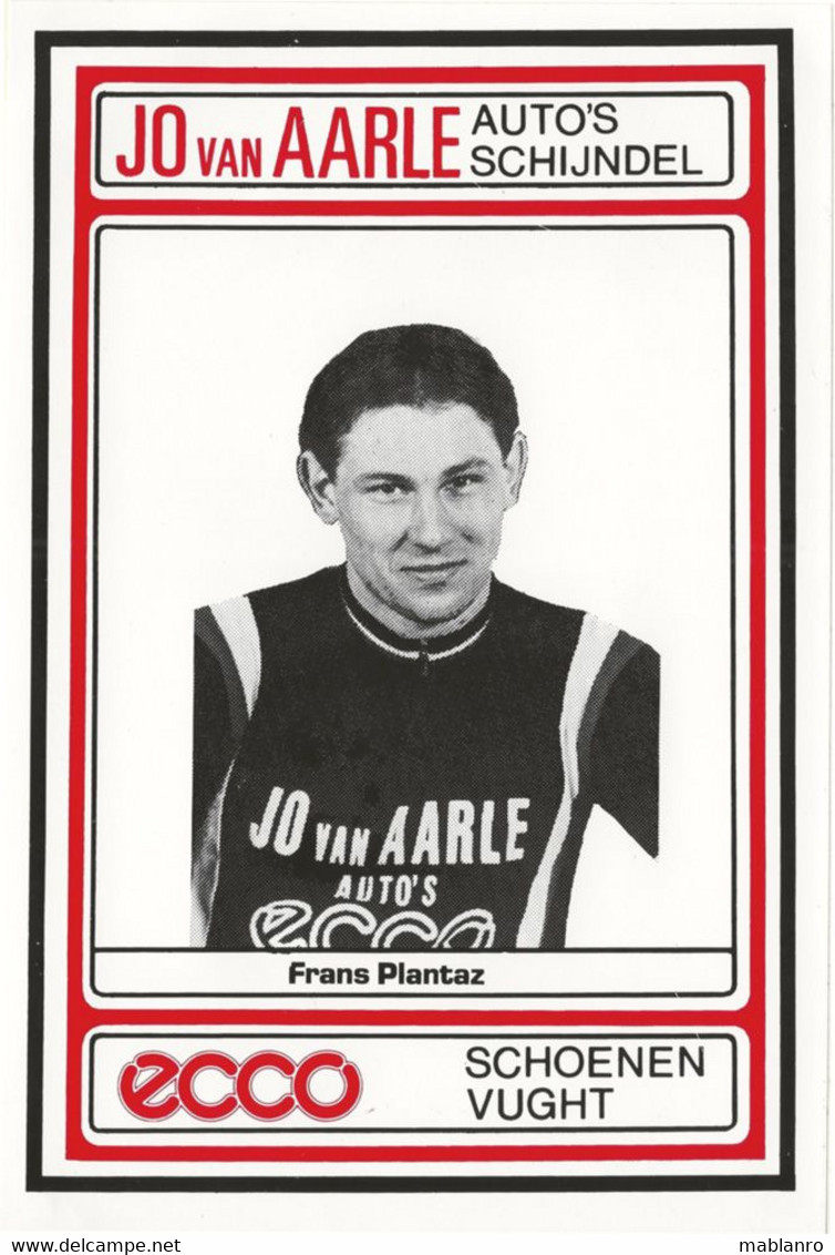 CARTE  CYCLISME FRANS PLANTAZ TEAM JO VAN AARLE 1984 - Radsport