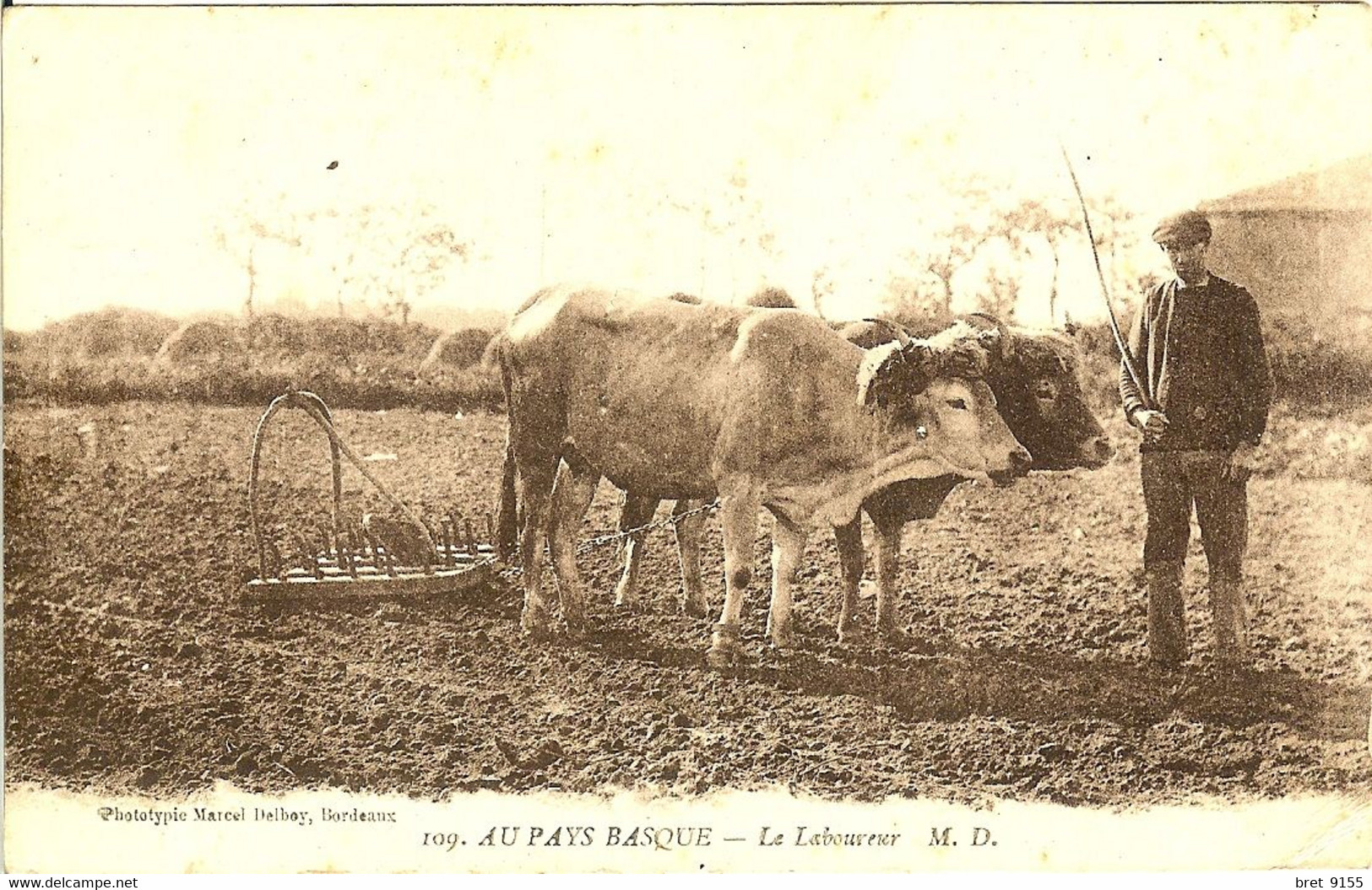 64 AU PAYS BASQUE LE LABOUREUR RETOURNE SA TERRE COMME IL FAUT AVEC L AIDE DE SES BOEUFS - Altri