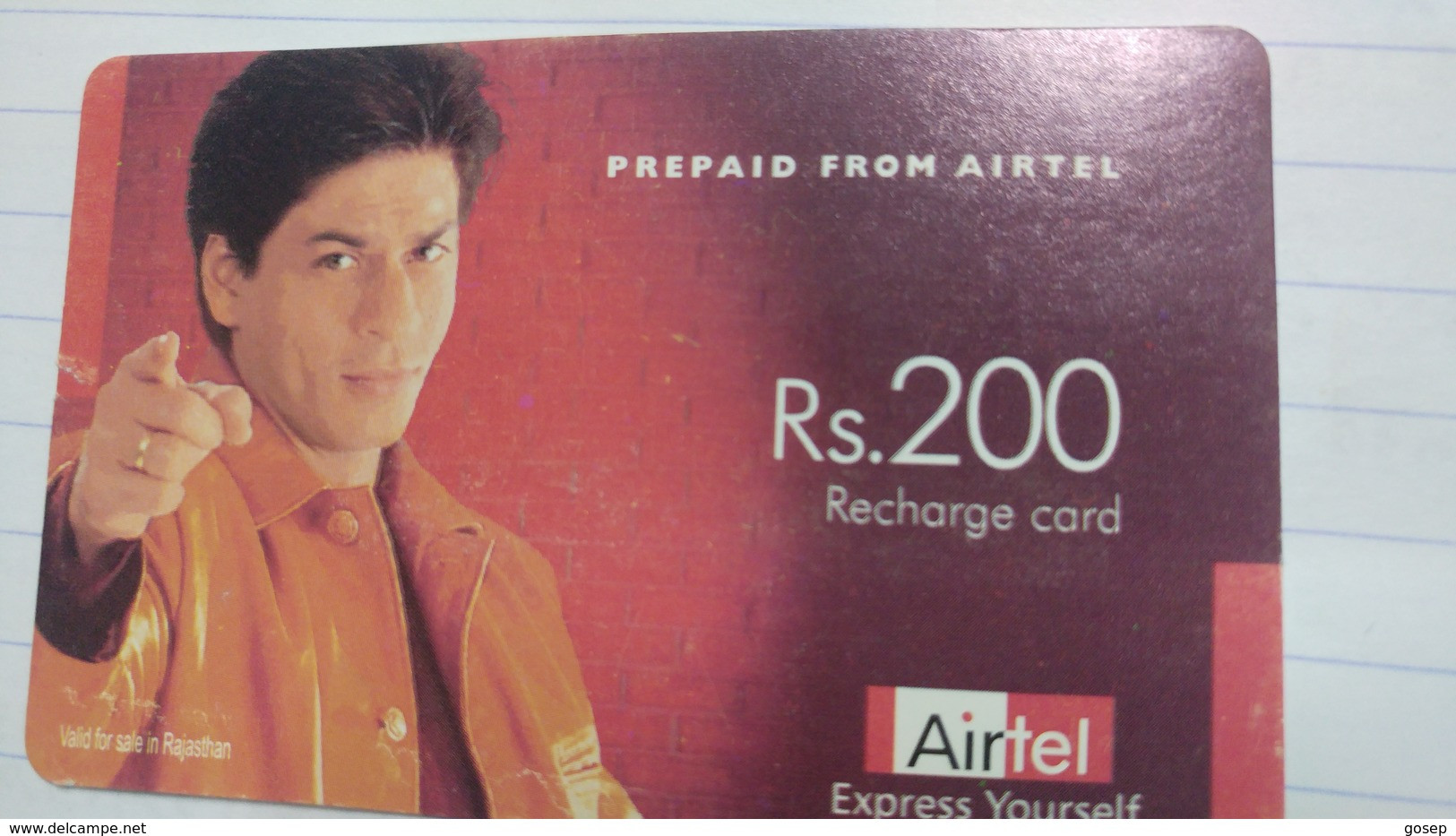 India-airtel Presents-(71)(rs.200)(new Delhi)(9664738204452426)(look Out Side)used Card+1 Card Prepiad Free - India