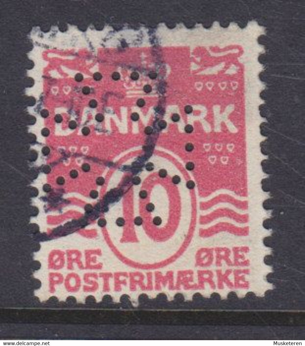 Denmark Perfin Perforé Lochung (Fig13?) 'Maltese Cross' Det Forenede Dampskibsselskab, Mi. 64 Wellenlinien Wavery Lines - Abarten Und Kuriositäten