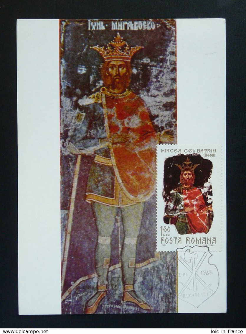 Carte Maximum Card Roi King Mircea Medieval History Roumanie Romania Ref 85774 - Cartes-maximum (CM)