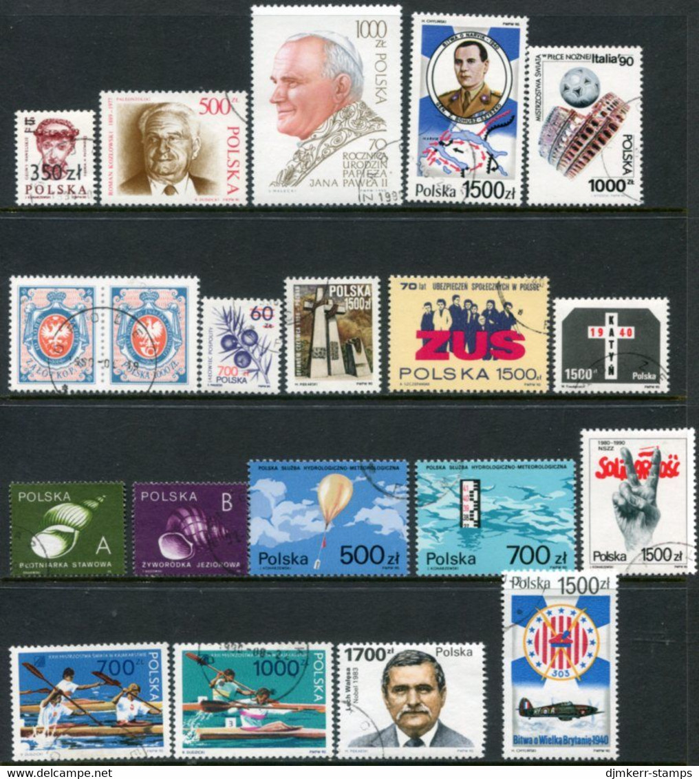 POLAND 1990 Sixteen Complete Issues Used. - Usados