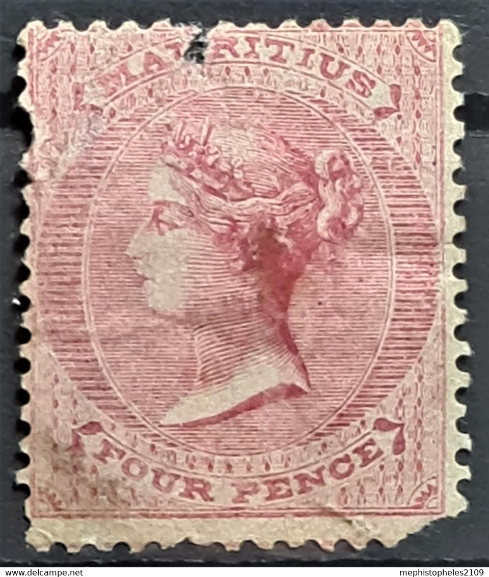 MAURITIUS 1860 - Canceled - Sc# 26 - 4d - Damaged On Upper Edge And Lower Right Corner - Mauricio (...-1967)