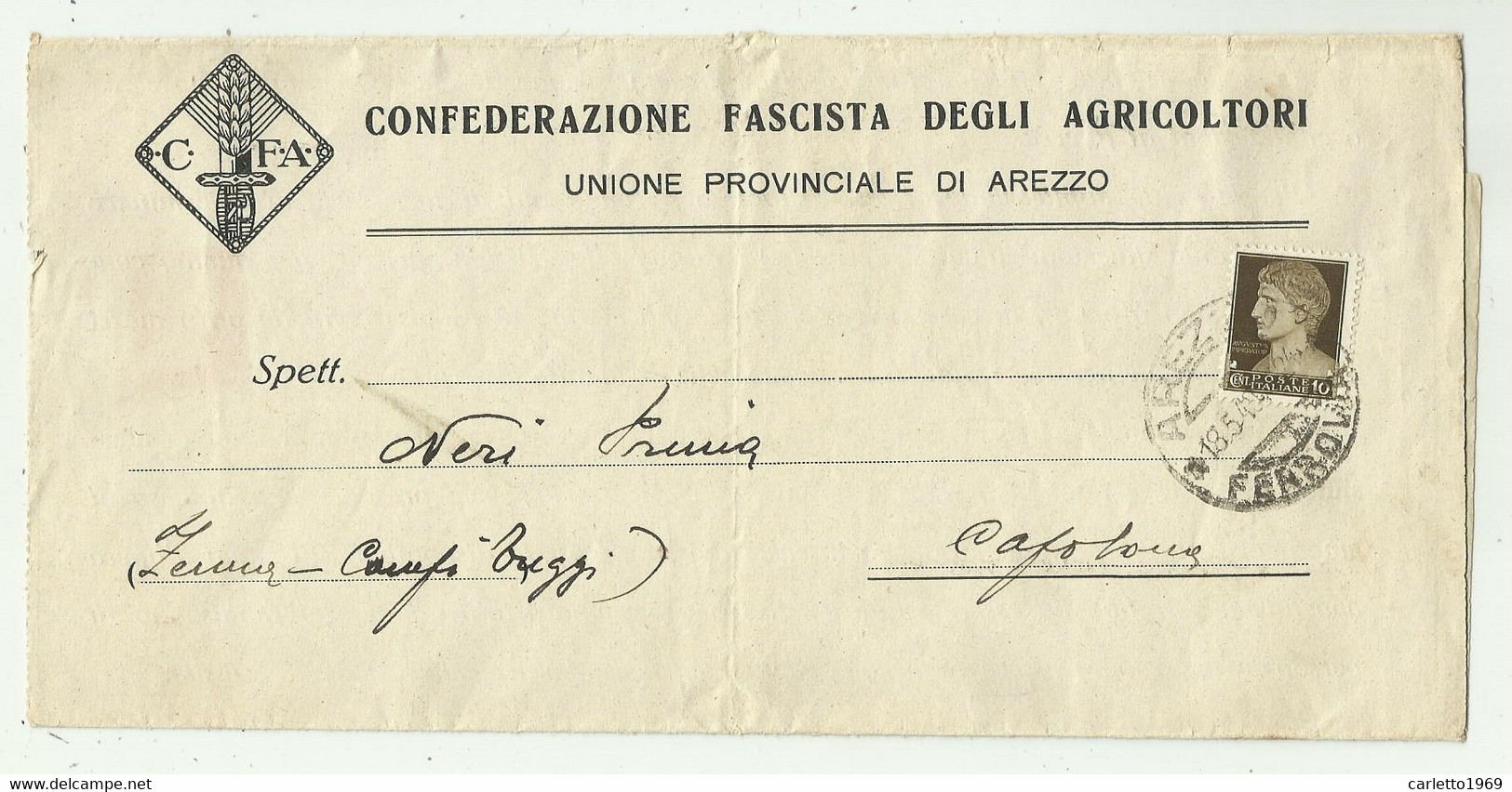 CONFEDERAZIONE FASCISTA DEGLI AGRICOLTORI AREZZO 1940 - Documents Historiques