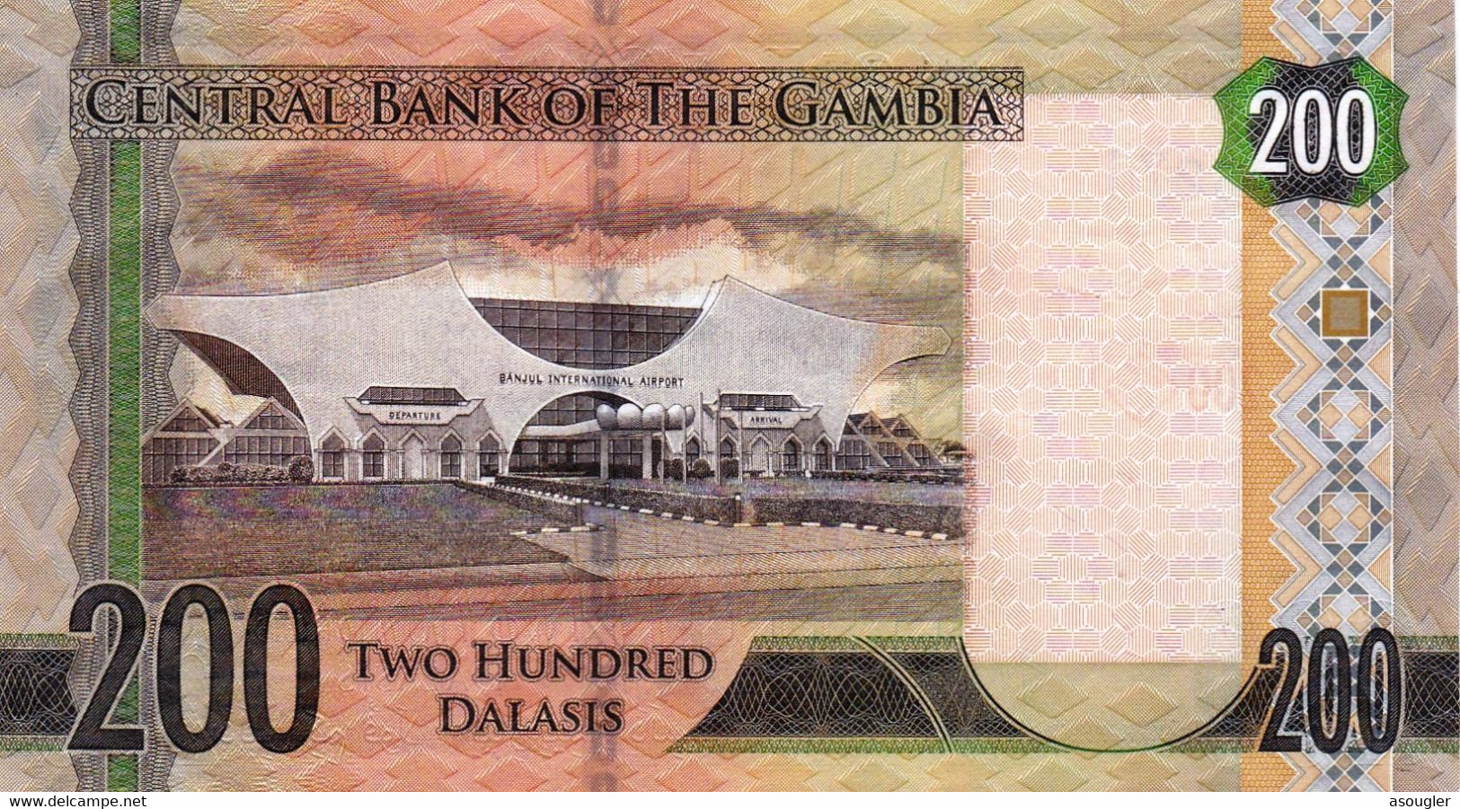 Gambia 200 Dalasis ND 2015 EXF-AU P-36 "free Shipping Via Registered Air Mail" - Gambia