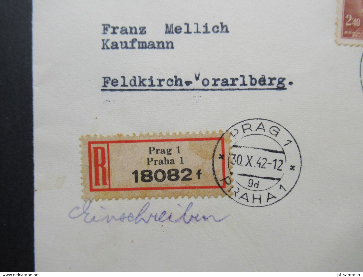 BuM 1942 Hitler KiF Einschreiben Prag 1 Und SST Mährisch Ostrau 9 Wehrkampftage Der SA Nach Feldkirch Vorarlberg - Lettres & Documents