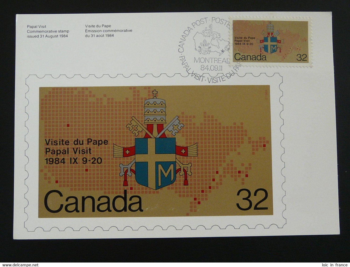 Carte Maximum Card Visite Du Pape Visit Of Pope John Paul II 1984 Canada (ref 86257) - Maximumkarten (MC)