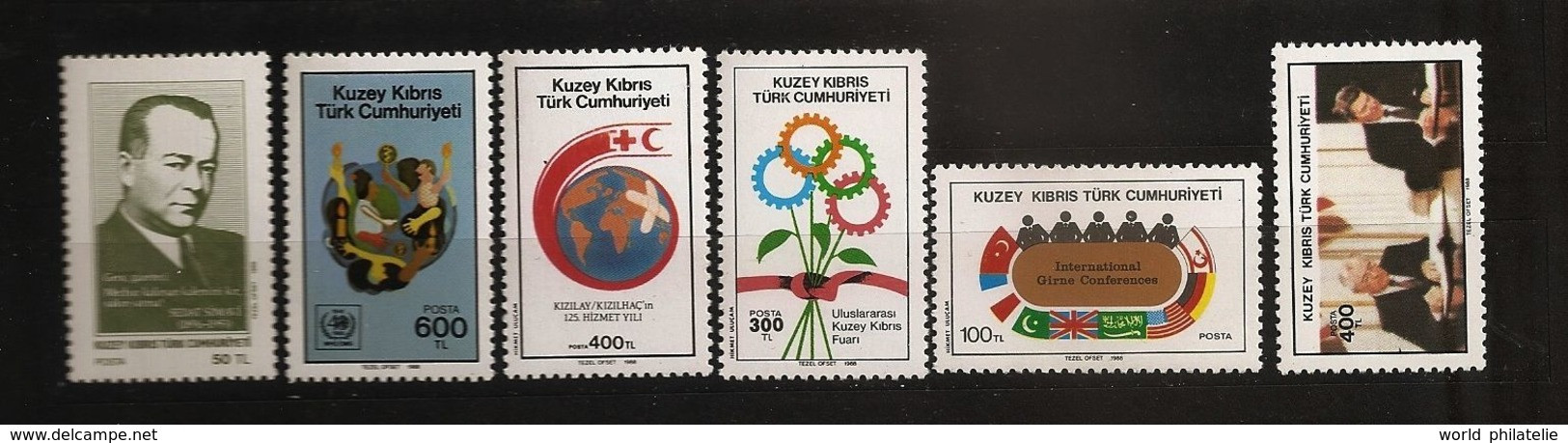 Turquie Chypre Turc RTCN 1988 N° 217 / 22 ** Sedat Simavi, Journaliste, Girne, Croix-rouge Pansement OMS Gorbatchev Paix - Sonstige & Ohne Zuordnung