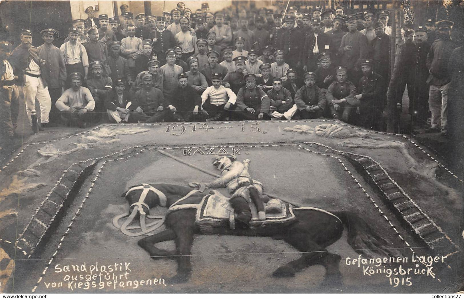 KÖNIGSBRÜCK-CARTE-PHOTO- 1915 GEFANGENEN LAGER - Camp De Prisonniers- SAND PLASTIK AUSGETÛHRT VON KIEGSGETANGENEN - Königsbrück