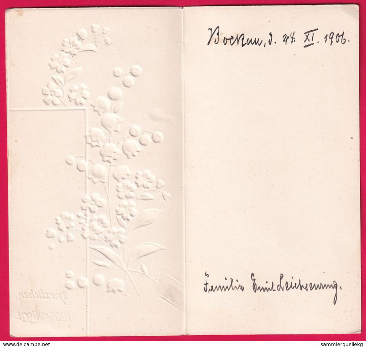 Prägekarte Aufklappbare Von 24. XI. 1906, Herzlichsten Glückwünsch - Other & Unclassified