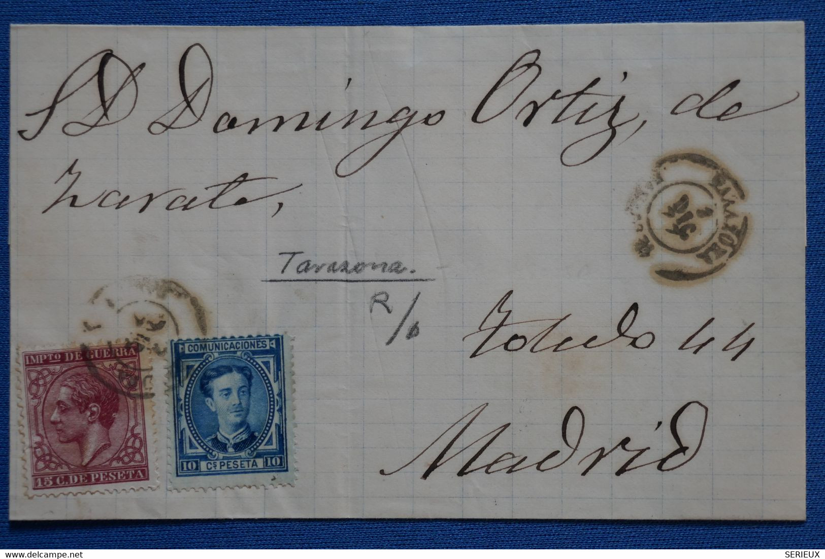 #5 ESPANA BELLE LETTRE   1877 CATALUNA  TARRAGONA   POUR  MADRID + AFFRANCHISSEMENT . INTERESSANT - Briefe U. Dokumente